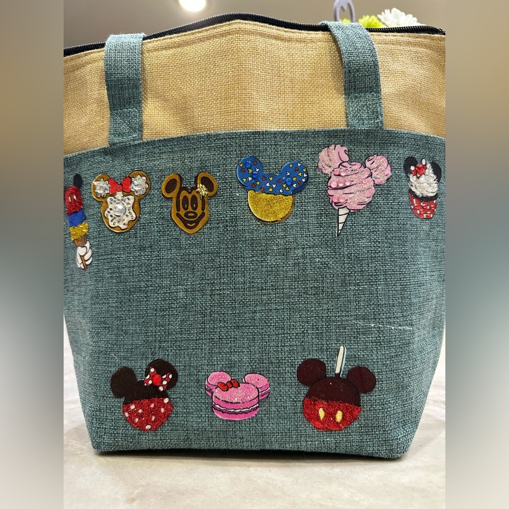 Disney Snacks insulated glitter bag